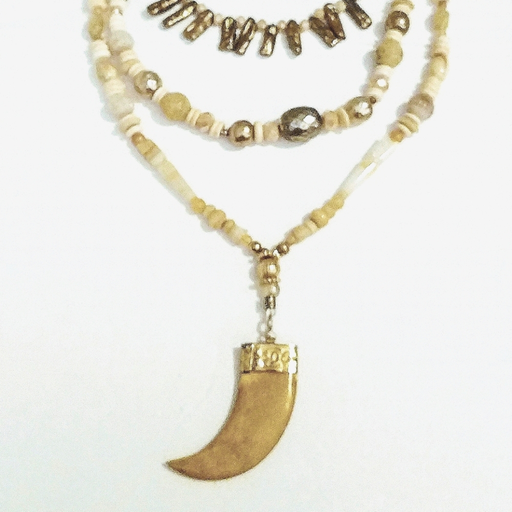 3 GEMSTONE BOHEMIAN NECKLACES